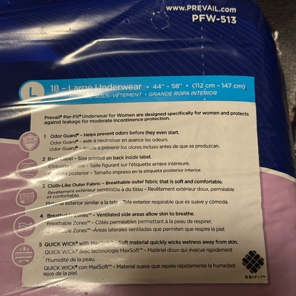 PREVAIL Per-Fit Women Extra Absorbency Incontinence Underwear Large 18/CT - Picture 8 of 10